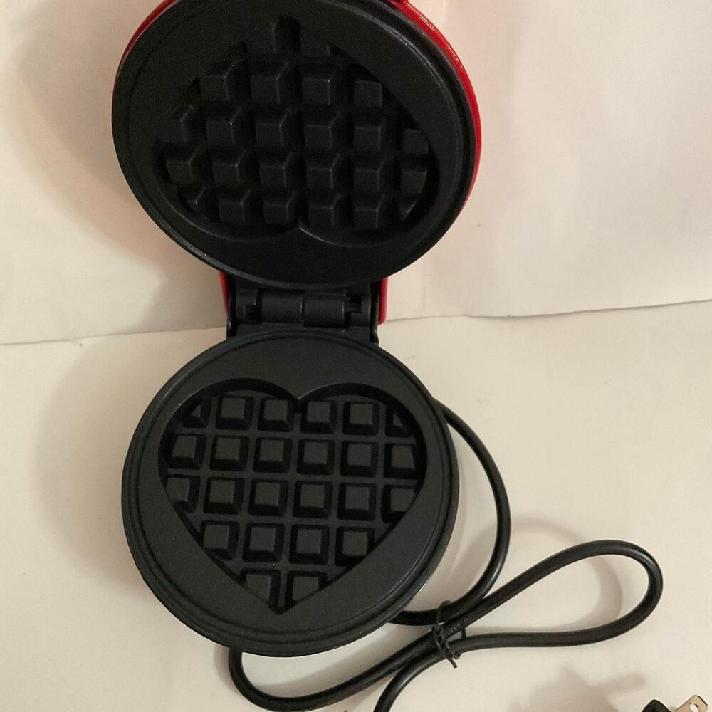 Red heart shaped waffle maker